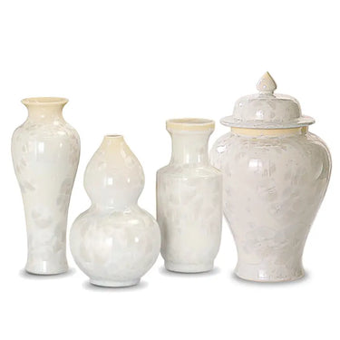 Story&Suns Ceramic Vase featuring iridescent mother-of-pearl crystalline glaze