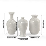 STORY&SUNS set of three ivory crystalline glaze mini vases handmade
