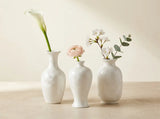 STORY&SUNS set of three ivory crystalline glaze mini vases handmade in Jingdezhen porcelain