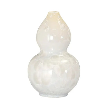 Handmade porcelain fishtail glaze vase, bulbous gourd body with narrow neck