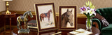 Luxury picture frame featuring soft velvet backing for surface protection