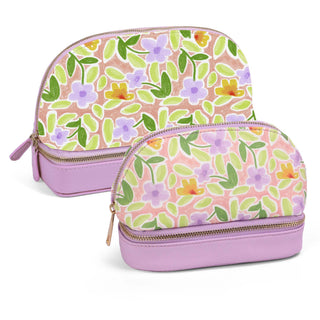 Luxury printing makeup bag with original floral design by Story & Suns, stylish and durable for travel and everyday use.