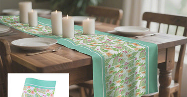 Story & Suns premium table linen, soft fabric with stylish embroidered details, perfect for home dining and decorative use