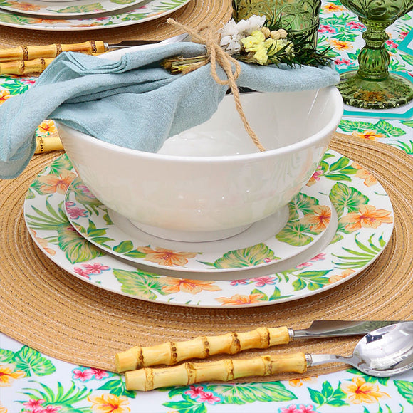 2. Story&amp;Suns Tropical Flower Appetizer Plates Set of 4