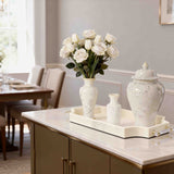 Elegant home décor set featuring a tray, vases, ginger jar, and photo frame, perfect for gifting