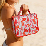 Waterproof oilcloth cosmetic bag with detachable pouch for travel