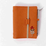 Travel notebook wallet in kraft gift box, perfect as a gift orange