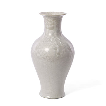 Front view of Jingdezhen Crystalline Phoenix Tail vase, D20xH40cm, unique art piece