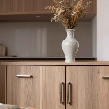 Close-up of unique crystalline glaze, highlighting yin-yang depth and light effects