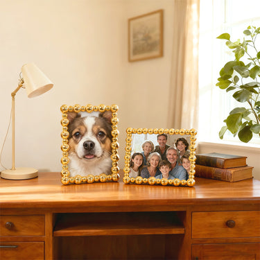 Story&amp;Suns Beaded Gold Picture Frame Set of 2