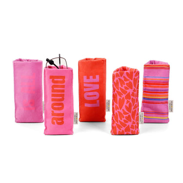 Fabric upright glasses holder stand with weighted base, ideal for desk or nightstand storage by Story&Suns