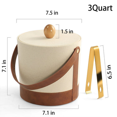 Ice bucket lid detail with natural wooden knob handle