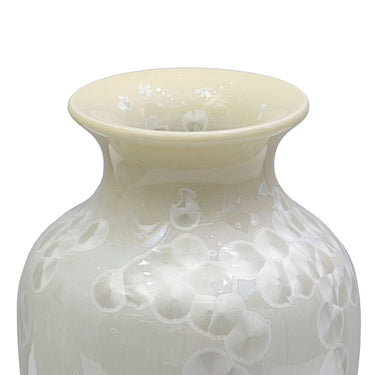 Artisan-crafted Jingdezhen ceramic vase with shimmering crystalline glaze fishtail