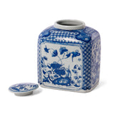 Classic blue and white porcelain jar with birds and flowers design for refined interiors