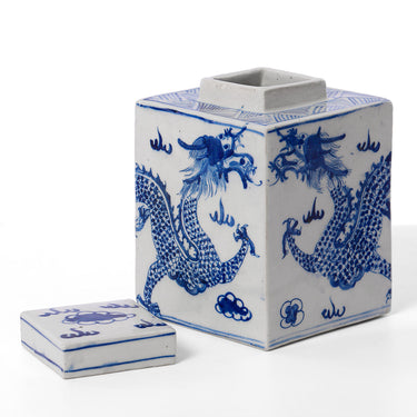 Handcrafted Chinese dragon porcelain jar presented as a luxury gift 