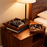 set of 2 men's organizer trays vegan leather