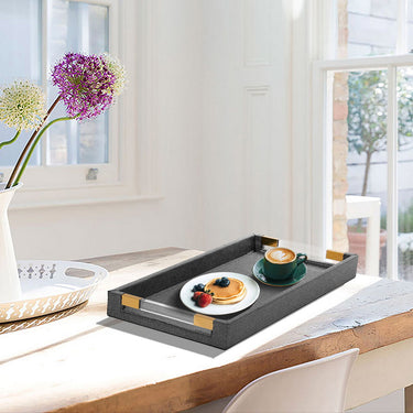 Story & Suns black nesting decorative trays with velvet non-slip base