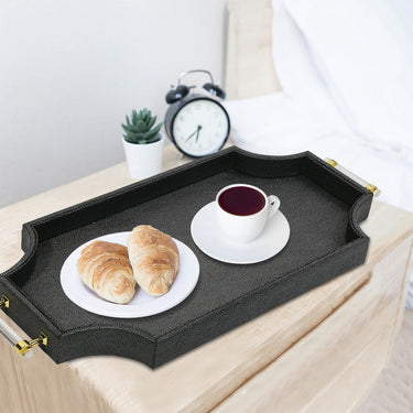 Handmade regency tray with acrylic sides and gold accents by Story & Suns