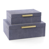 1.	Story & Suns blue vegan shagreen decorative boxes with gold handles