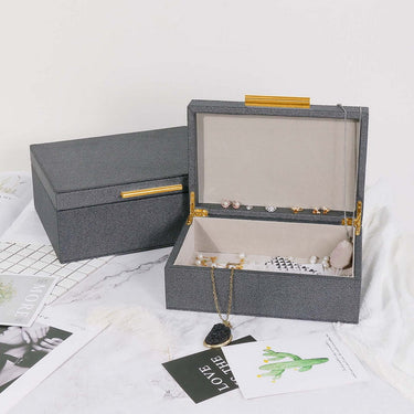 Luxury handmade storage boxes by Story & Suns with velvet interior