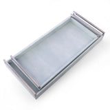 Story & Suns faux shagreen long decorative trays set of 2 with metal handles as luxury home accents