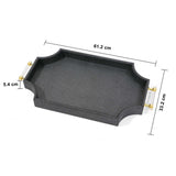 Story & Suns black vegan leather tray with acrylic and brushed gold handles