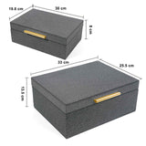 Black faux shagreen jewelry boxes with soft velvet base by Story & Suns