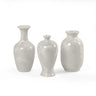 STORY&SUNS set of three ivory crystalline glaze mini vases handmade in Jingdezhen unique