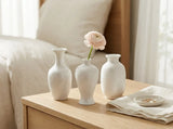 STORY&SUNS set of three ivory crystalline glaze mini vases handmade in Jingdezhen 