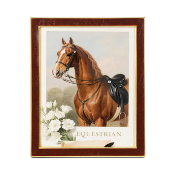 Luxury faux leather picture frame in 8x10 inch with metal edge and elegant design