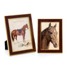 Luxury faux leather picture frame set with metal edge in 5x6 and 4x7 sizes