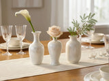 Handmade Jingdezhen mini vase trio arranged as an elegant dining-table accent