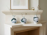 Wisteria Reverie hand-painted porcelain mini bud vases in varied rounded silhouettes