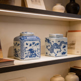 Traditional Chinese porcelain dragon jar with lid as a decorative statement piece